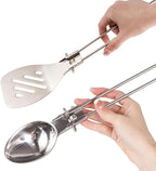 Camping Utensil Outdoor Tableware BBQ Foldable Multifunctional 304 Stainless Steel Folding Camping Utensils Camping Tableware