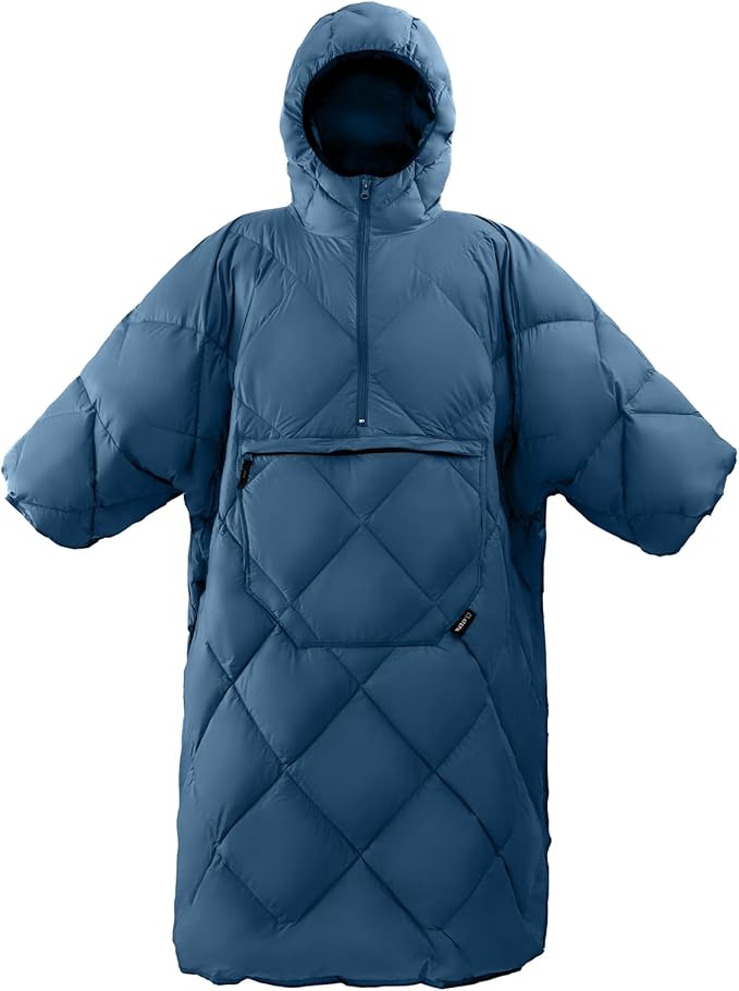 ATEPA Wearable Sleeping Bag, Recycled Warm Winter Camping Blanket Wearable Poncho for Outdoor, Stadium Sports Women Men