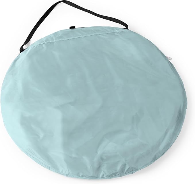 Picnic TIME Manta Portable Beach Tent, Fully-Assembled Pop Up Tent, Beach Shade and Sun Shelter, Instant Outdoor Shade with Carrying Bag for Outdoors and UPF50+ UV Protection, (Light Blue)