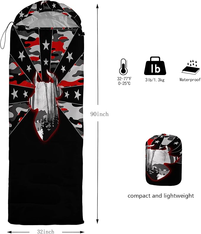 HOSIMA Butterfly Sleeping Bags for Adults and Kids for Camping,Black Gothic Ultralight Sleeping Bag for Cold Weather Summer.