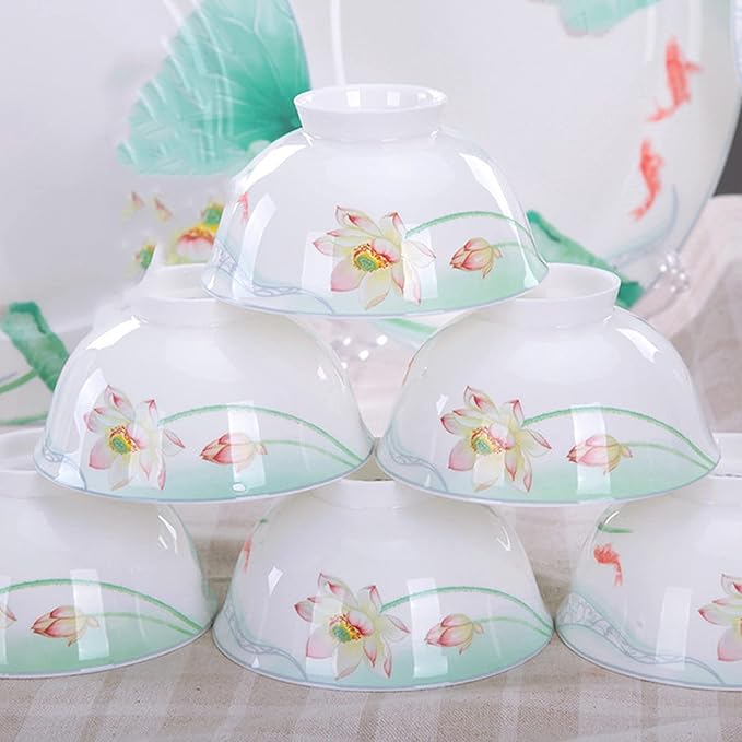 Cups and Saucers Set Nordic Ceramic Tableware Suit Glaze Dish Combination Dishes Suitable for Family Hotel Restaurant 58 Piece