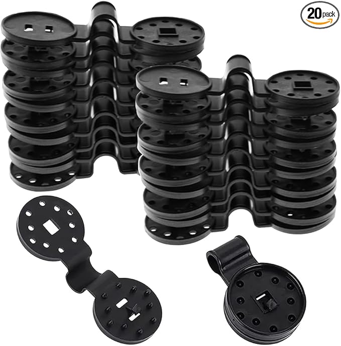 20pcs Shade Cloth Clips, Black Round Plastic Sun Shade Clip, Detachable Durable Heavy Duty Lock Grip for Sun Shade Net, Gardening Shade Cloth, Anti Bird Netting Windproof Awning Clamp Hooks