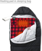 Heated Sleeping Bag pad, Heated Sleeping Bag Liner, 5 Heating Zones, Operated by 5V/3A Type-C Battery Power Bank (Battery NOT Included) or Other Type-C Power Supply. Type-C.