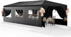 10x30 Black Outdoor Party Tent with 8 Removable Sidewalls Tents for Parties Gazebo Canopy Event Tent for Wedding, Birthday, Garden Parties and Backyard Patio BBQ Camping