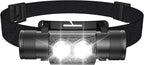 Headlamp Rechargeable 2600mAh Hard Hat Light,1000LM Forehead LED Flashlight Lightweight, Heavy-Duty, IPX4 Waterproof for Camping, Running, Work, Hiking, Fishing