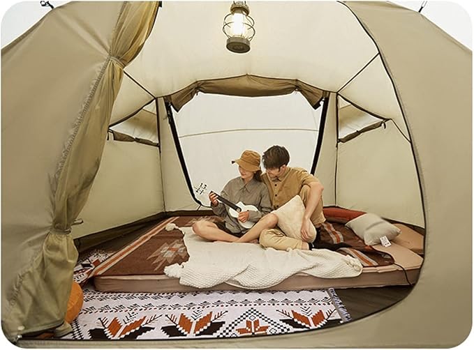 Outdoor Camping Tent Rain and Sun Protection Tunnel Tent Family Tent for Hiking Backpacking Traveling