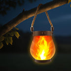 Solar Lanterns Outdoor Lights,Upgraded Flickering Flame Solar Lanterns Lights with 2 Modes Dual Charging USB & Solar, Outdoor Waterproof Hanging Lantern for Party Holiday Yard Patio Path Garden Decor
