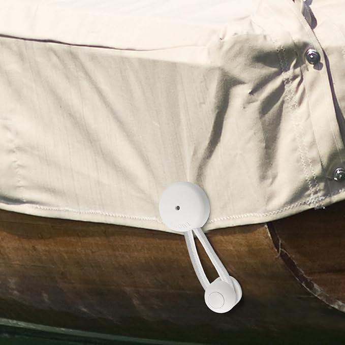 5 PCS Bungee Shock Cord Clip with Knobs, Pull Tie Down Tarp Canvas Knobs for Camping Tents Cargo Pool Awning Car Cover Holding Wire Hoses(White)
