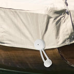 5 PCS Bungee Shock Cord Clip with Knobs, Pull Tie Down Tarp Canvas Knobs for Camping Tents Cargo Pool Awning Car Cover Holding Wire Hoses(White)