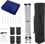 COBIZI 10x10 Pop Up Canopy Tent with 4 Sandbags, Easy Set Up Gazebo, Instant Outdoor Sun Shade &Waterproof Canopy with 8 Stakes,4 Ropes&Carry Bag, Tents for Parties, Beach, Backyard,Camping(Navy Blue