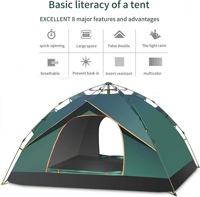 Tent Beach Folding Tents Automatic 1-2 Person and Awning for Outdoor Camping Family Camping Tent