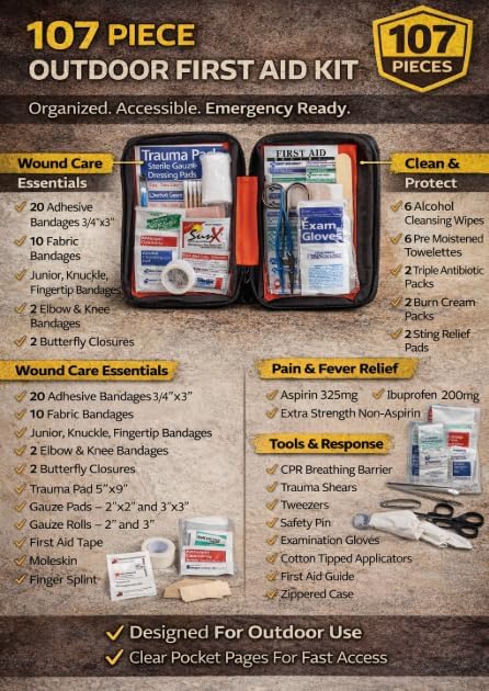 Sustain Supply 4-Person Emergency Comfort Kit – 72-Hour Survival Backpack w/Long-Shelf Food & Water, First Aid, Lighting, Tools & Emergency Supplies for Disaster Preparedness