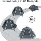 ADSMART Instant Tents for Camping 2/3/4/5 Person Tent Waterproof Easy Setup Sets Up Backpacking Tents with Carry Bag for Outdoor Hiking