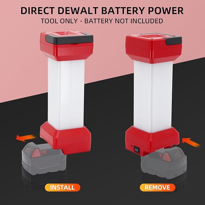 LED Work Light Compatible with Milwaukee M18 Battery, 2900LM 360° Cordless Jobsite Light for Garage, Workshop & Camping, 2 Modes Lantern with Type-C Charging Port (Battery Not Included)