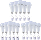 15 Pack HOLDWILL Rechargeable Emergency LED Bulb, Multi-Function Battery Backup Emergency Light for Power Outage Camping Outdoor Activity 9W 900LM 60W Equivalent White Daylight 6000K with E26/E27 Base