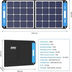 XTAR SP100 2 Pack 100w Solar Panel Portable Solar Panel Solar Power with Independent Charger 8mm Splitter Solar Power Panel for Power Station Solar Generator RV Solar Camping