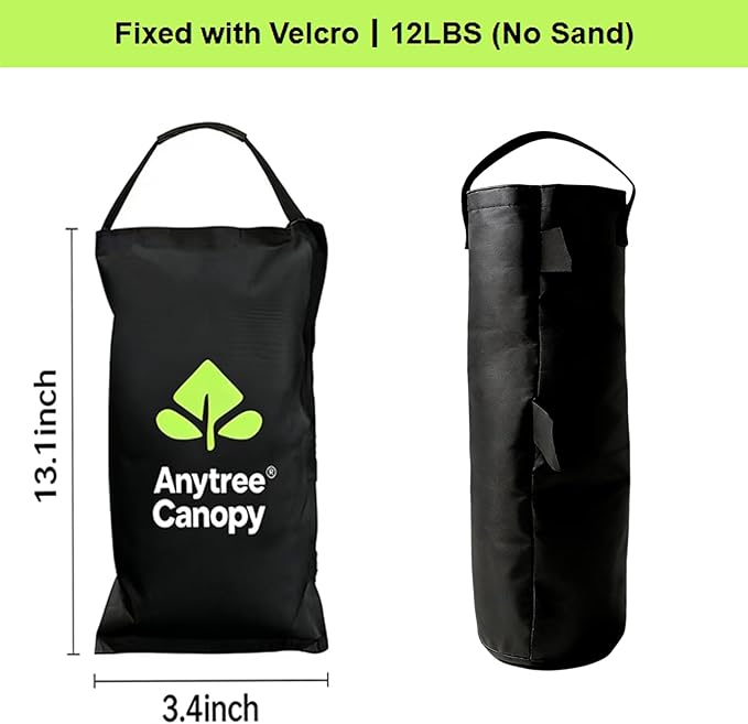 Anytree-Sand Bags Canopy Weights for Canopy Legs(Without Sand),88LB, 4-Pack, Sand Bags for Gazebo Legs, Pop UP Canopy Tent Weights,