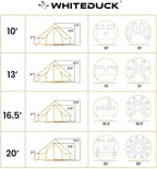 WHITEDUCK Regatta Canvas Bell Tent - w/StoveJack, Waterproof, 4 Season Luxury Camping and Glamping Yurt Tent Outdoor