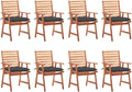 Patio Dining Chairs 8 pcs with Cushions,Outdoor Chairs,Decorative Chair,Reception Chair,Picnic Chair,Camping Chair,Breakfast Chair,Bistro Chair,for Backyard,Garden,Porch, Solid Acacia Wood