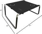 Neso Beach Table - Lightweight, Portable and Foldable Table for Beach, Camping and Outdoor Adventures - Stable Surface - with Cup Holder for Drinks and Phone Pockets - Black
