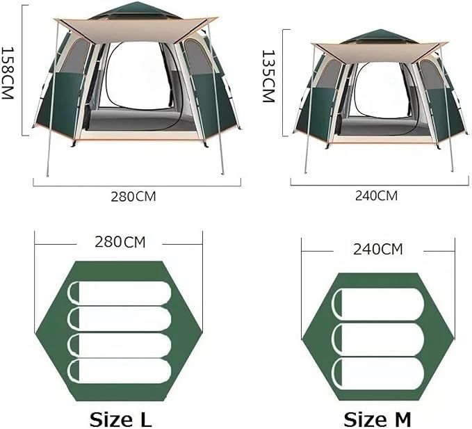 Travel Tent Automatic Camping Tent Outdoor Family Travel Tent Waterproof Anti-Uv Hexagonal Tent