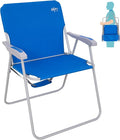 #WEJOY Folding Beach Chair for Adults, Lightweight Beach Chair with Shoulder Straps, High Back Camping Chairs with Hard Armrest, Supports 300lbs for Outdoor Lawn Concert