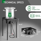 Karl home 1 Burner Propane Gas Stove for Outdoor Cooking, 75,000 BTU Camping Cooker with Removable Legs & Adjustable PSI Regulator for Backyard Cooking BBQ Baking Frying