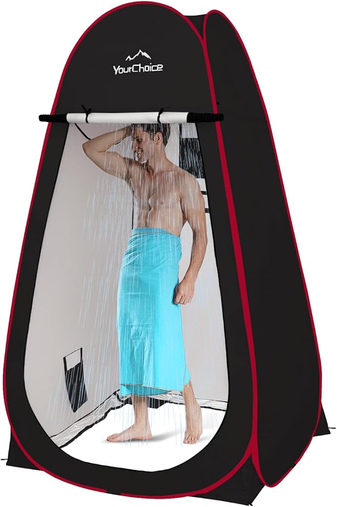 Your Choice 3.9x3.9x6.9FT Pop Up Privacy Tent, Large Portable Camping Changing Room with 2 Storage Pockets & 4 Sandbags, Outdoor Shower & Toilet Shelter for Beach, RV, Camping & Hiking