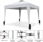 SANWAY 10x10 Pop up Canopy Tent, One-Button, Outdoor Instant Canopy Protable for Events, Camping, Parties, Vendor, Beach Tent - White