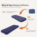 Single Size Air Mattress Inflatable Bed, Blow Up Mattress Camping Sleeping Pad