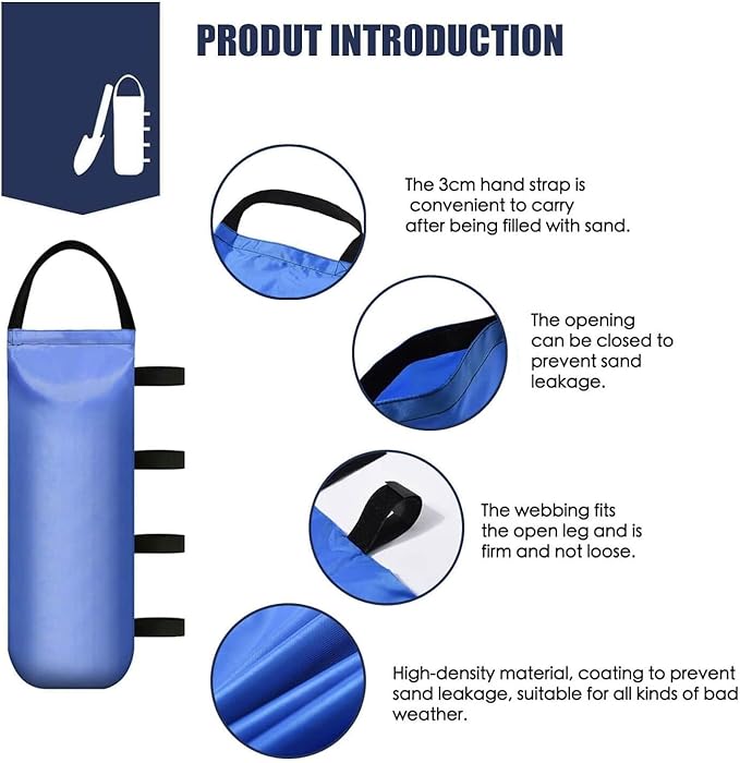 112 LBS Heavy Sand Bags for Canopy Outdoor Advertising Tent Sunshade Fixed Windproof Pop up Canopy Tent (Without Sand) 4-Pack