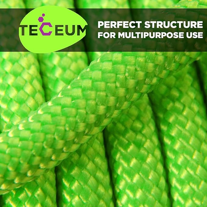 TECEUM 5/32" Paracord Rope 1000 – 1000ft / 200ft / 100ft / 50ft – Tactical Parachute Cord 4mm – 45+ Colors – Nylon String for Survival & Camping Gear – Stripe Cord for Survival – Utility Rope