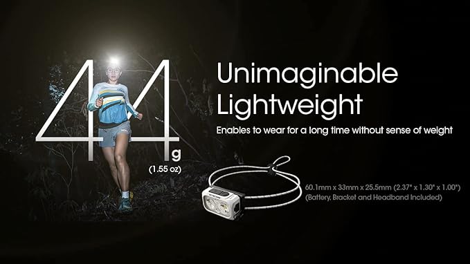 Nitecore NU21 Running Headlamp, 360 Lumen Ultralight USB Rechargeable with White and Red LEDs and a Sticker (White)