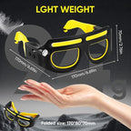 Rechargeable LED Motion Sensor Glasses Lamp,Hands-Free Head Light with Motion Sensor & Touch,Multifunctional 5 Modes Light Up Glasses,for Camping Fishing Cycling Hiking Night Work
