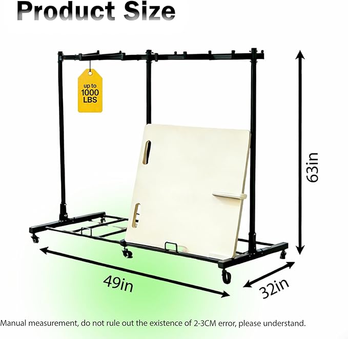 Folding Chair Rack with Wheels,Heavy Duty 1000 Lbs Metrixpio Capacity Movable Storage Chair Dolly for Wedding, Office, School & Camping