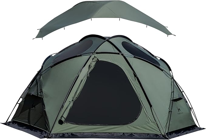 TOMOUNT Dome Hot Tent with Stove Jack 4 Person Backpacking Tent for 4 Season Waterproof Glamping Hiking