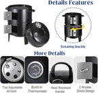 3-in-1 Vertical Charcoal Smoker Grills For Backyard Barbecues, 17 Inch Portable Smoker bbq Grill with Thermometers and 2 Access Doors for Parties Outdoor Camping Cooking (17 Inch)