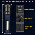 Rechargeable Flashlights High Lumens, 7Mode Flashlights Rechargeable, Super Bright Flashlight Camping, Adjustable Tactical Flash Light High Powered, LED Flashlight for Home Emergency 4Pack