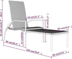 Camping Chairs Beach Chair Patio Furniture Outdoor Chairs Sun Lounger with Footrest PE Rattan Gray for Sunbathing, Camping, Pool, Beach, Patio