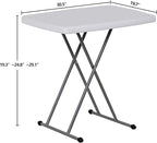ZenStyle 3 ft Adjustable Folding Table, Indoor Outdoor Portable Plastic Dining Card Table Utility Table for Camping Dining Event Party, White (Rectangular, 30"x20")