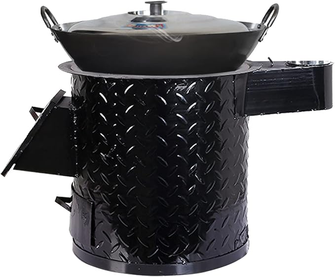 Firewood Stove, Portable Coal/Wood Stove, Heating and Cooking Cast Iron Stove, Mobile Indoor Outdoor Camping Stove, Multiple, 58CM