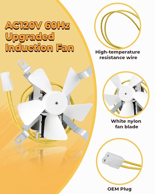 JZW-Shop Upgraded Induction Fan Replacement for Traeger, Pit Boss, Camp Chef Wood Pellet Grills, Sam's Club/Z Grills Pellet Grills, Grill Replacement Parts, AC120V 60Hz, Silver, IFRP01