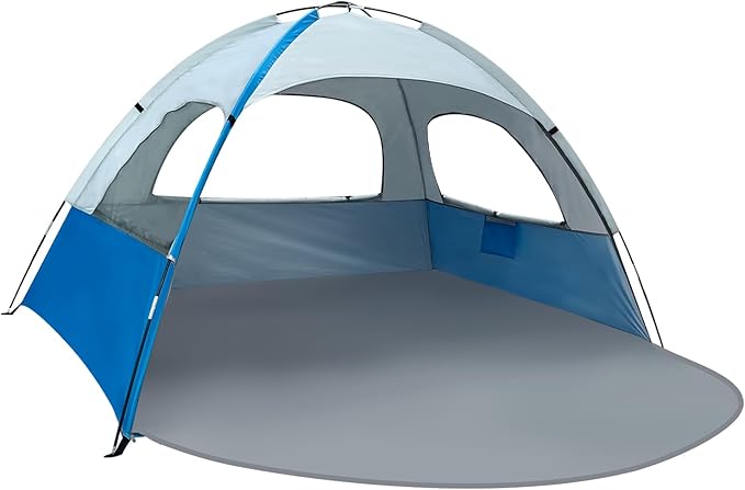 NXONE Beach Tent Sun Shelter with UPF 50+ UV Protection, Lightweight Easy Setup Portable Beach Canopy for Family, Large Space for Beach, Camping & Outdoor, 3/4/6 Person