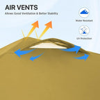EAGLE PEAK Pop Up Canopy Tent with Wheeled Carry Bag, 8 Stakes, 4 Ropes, Easy Set Up Tent Canopy, 8x8 ft, Beige