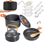 MDybf Small teapot Combo Set Pot Camping Combo Set Pot Tableware Portable Outdoor cookware Pot Hard softened Aluminum