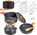 Small teapot Combo Set Pot Camping Combo Set Pot Tableware Portable Outdoor cookware Pot Hard softened Aluminum