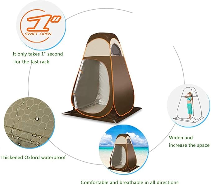 Camping Tent,Shower Tent, Pop Up Shower Privacy Tent for Outdoor Camping Biking Toilet Fishing Changing Clothes Easy to Install and Storage Bathing Storage Room Tents