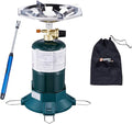 Propane Camping Stove With High Power Burner, Single Burner Bottle Top Propane Stove Adjustable Flame for Backpacking,Hiking,Camping,Tank Top Stove With USB Cable (Fuel not included)