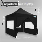 Quictent 10x10 Heavy Duty Pop Up Canopy Tent with Sidewalls, Hexagonal Legs- Commercial Instant Shelter with 3-Year Frame Warranty, 800D Waterproof Oxford Fabric for Weddings, Events, Outdoor Markets
