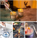 SUPRUS Lighter Rechargeable USB Lighter Arc Electric Lighetrs with Safety Switch 360° Flexible Neck Flameless Grill Long Lighters for Candle Camping Cooking (Black+Champagne Gold)